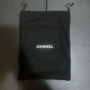 Authentic Chanel Designer Black Dust Bag with White Lettering (11.75" x 15.5")